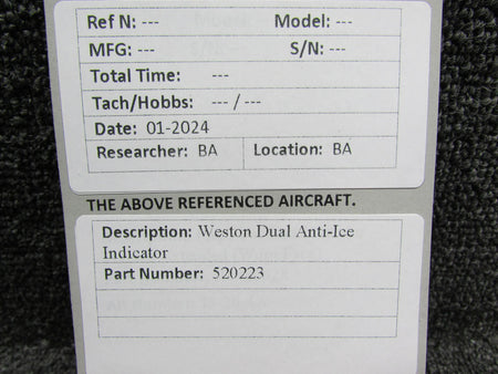 Weston 520223 Weston Dual Anti-Ice Indicator