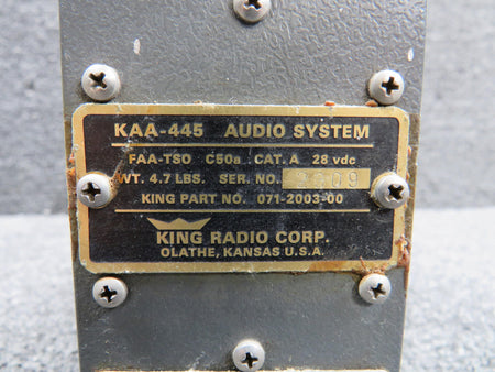 King 071-2003-00 King KAA-445 Audio System with Modifications (Grey)