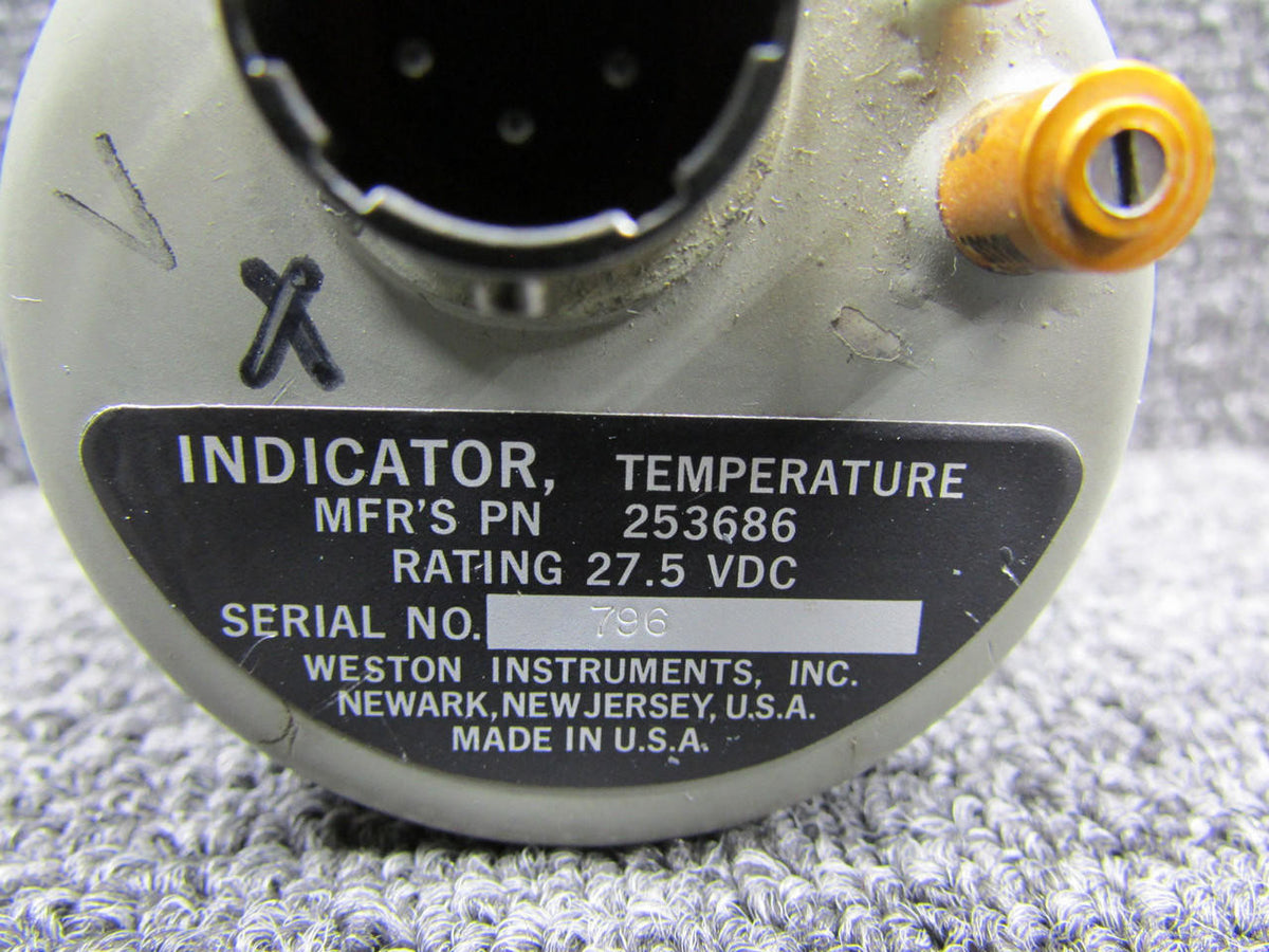 Weston 253686 Weston Free Air Temperature Indicator 27.5 VDC (Worn Face)