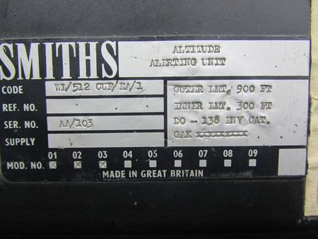Smiths WL-512CUF-EA-1 Smiths Altitude Alerting Indicator (With Modifications)