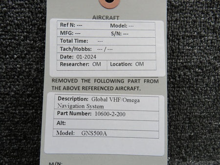 Global Navigation 10600-2-200 Global GNS500A VHF-Omega Navigation System