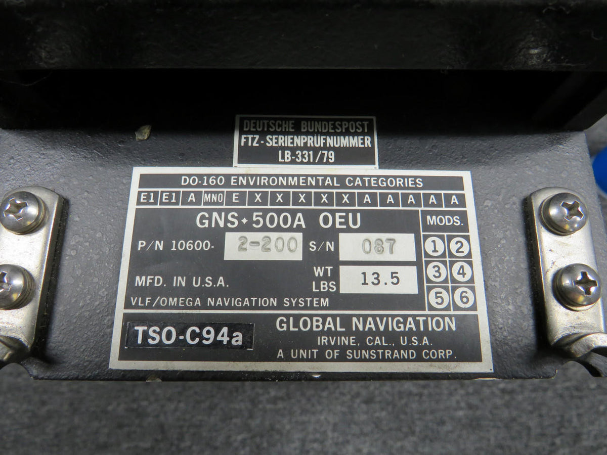 Global Navigation 10600-2-200 Global GNS500A VHF-Omega Navigation System