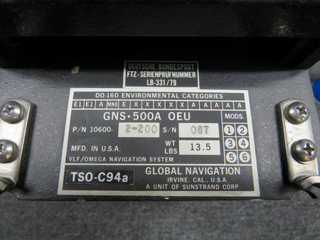 Global Navigation 10600-2-200 Global GNS500A VHF-Omega Navigation System