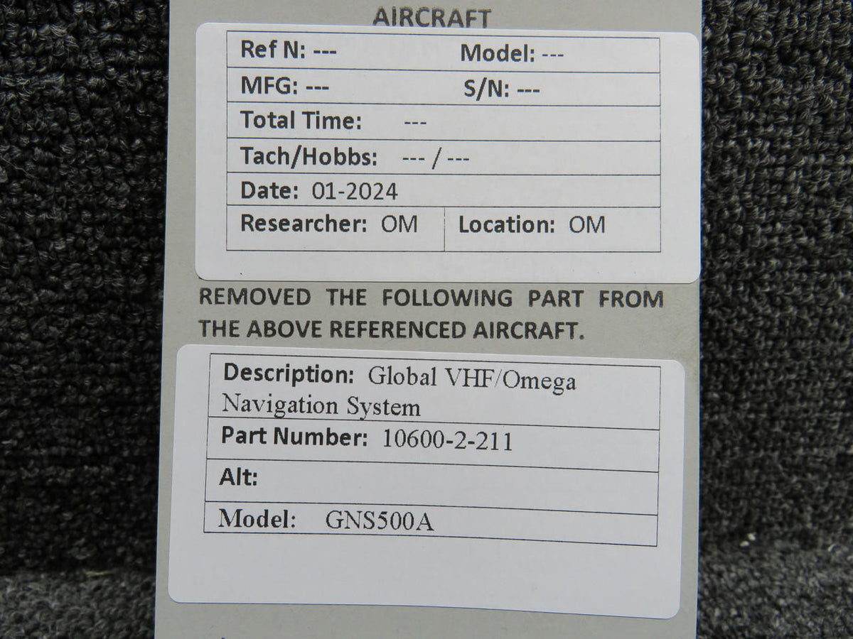 Global Navigation 10600-2-211 Global GNS500A VHF-Omega Navigation System