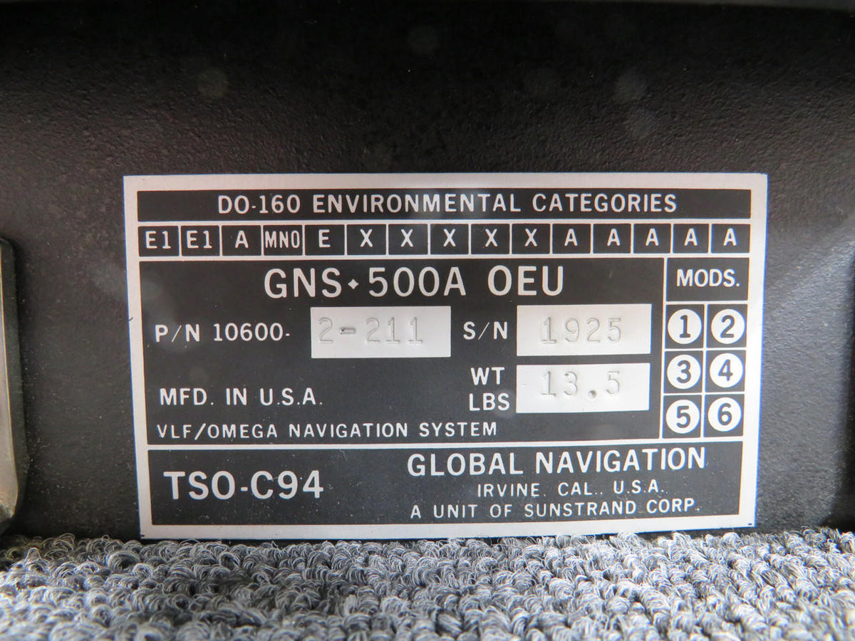 Global Navigation 10600-2-211 Global GNS500A VHF-Omega Navigation System