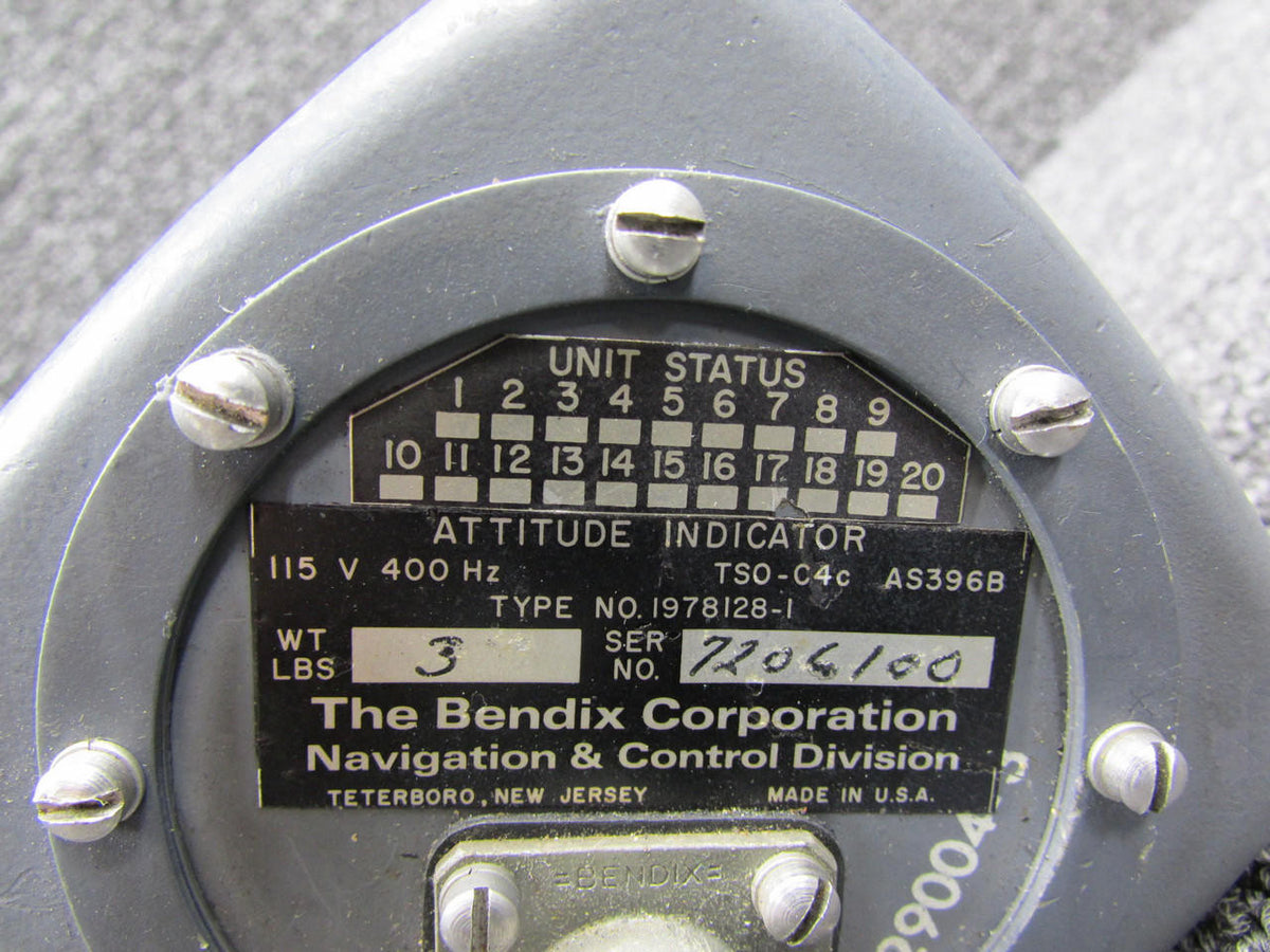Bendix 1978128-1 Bendix AS396B Attitude Indicator (115V)
