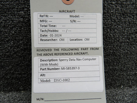 Sperry MI-585397-3 Sperry DNC-1002 Data Nav Computer with Modifications