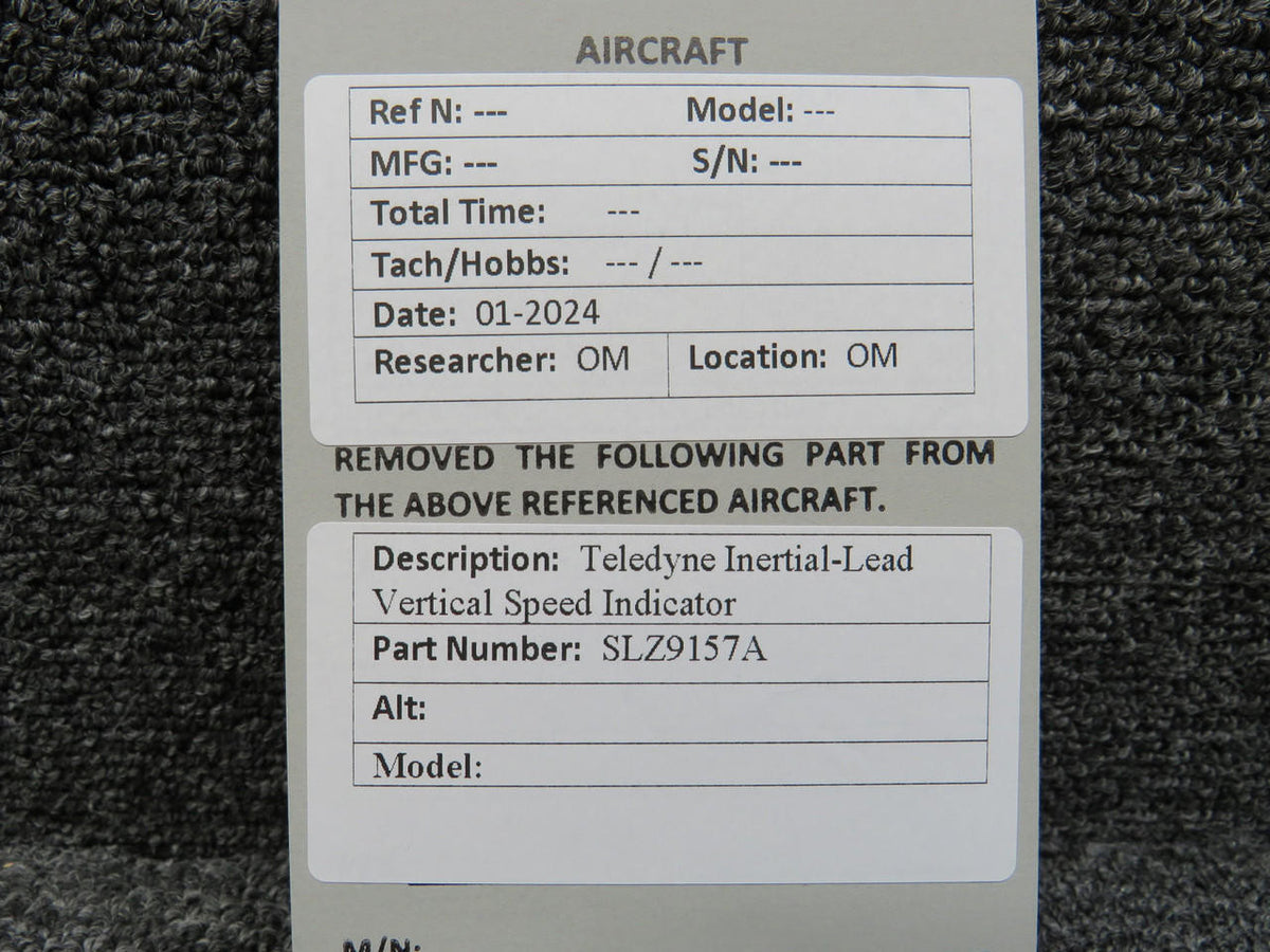 Teledyne SLZ9157A Teledyne D6HC Inertial-Lead Vertical Speed Indicator (Range: 0-6000fpm)