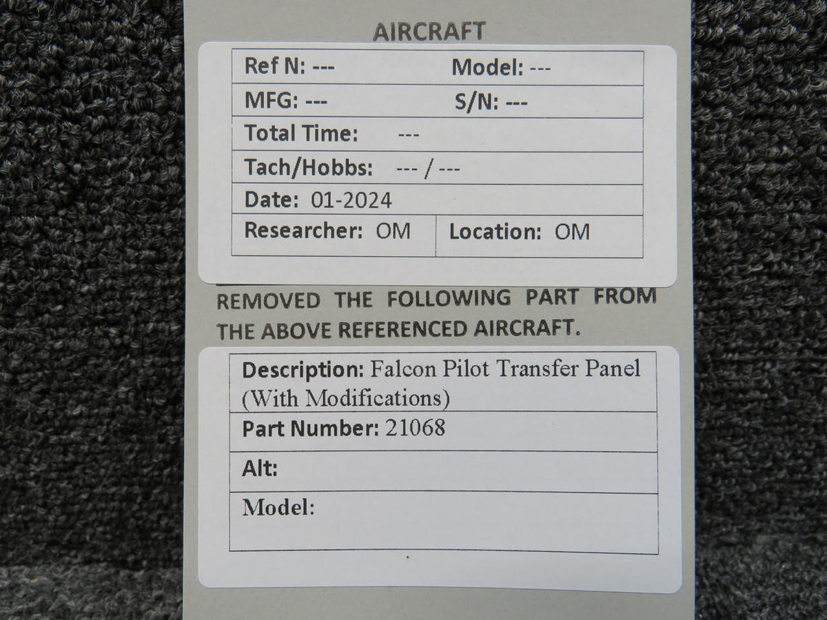 Falcon 21068 Falcon Pilot Transfer Panel with Modifications