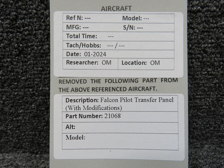 Falcon 21068 Falcon Pilot Transfer Panel with Modifications