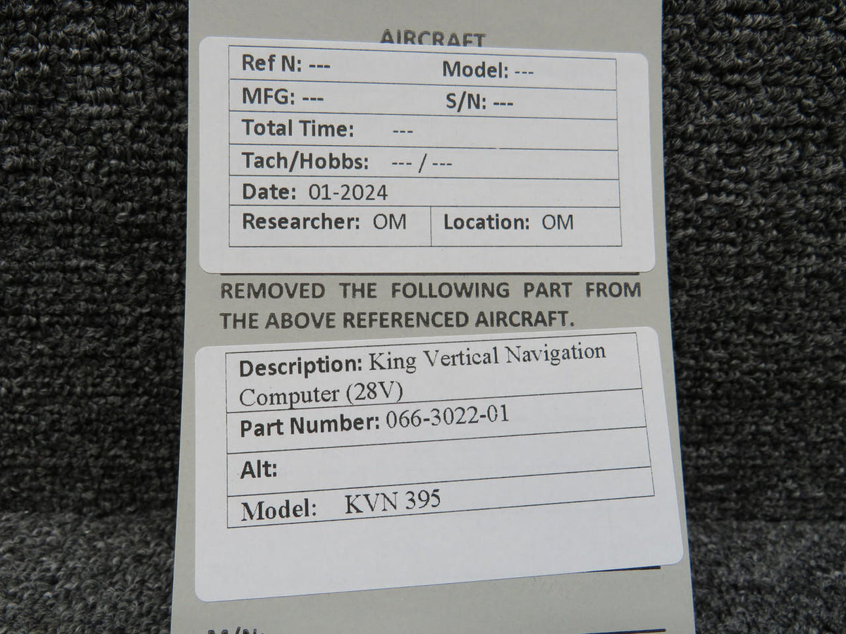King Radio 066-3022-01 King Radio KVN-395 Vertical Navigation Computer (28V)