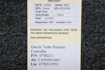 Garrett 470822-1 (Alt: C165004-0401) Garrett Turbo Pressure Controller