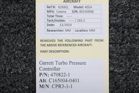 Garrett 470822-1 (Alt: C165004-0401) Garrett CPR3-1-1 Turbo Pressure Controller