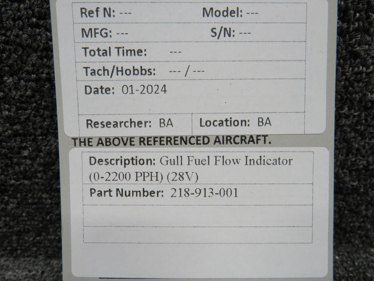 Does Not Apply 218-913-001 Gull Fuel Flow Indicator (0-2200 PPH) (28V)