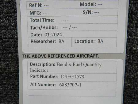 Bendix DSFG1579 (Alt: 6883707-1) Bendix Fuel Quantity Indicator