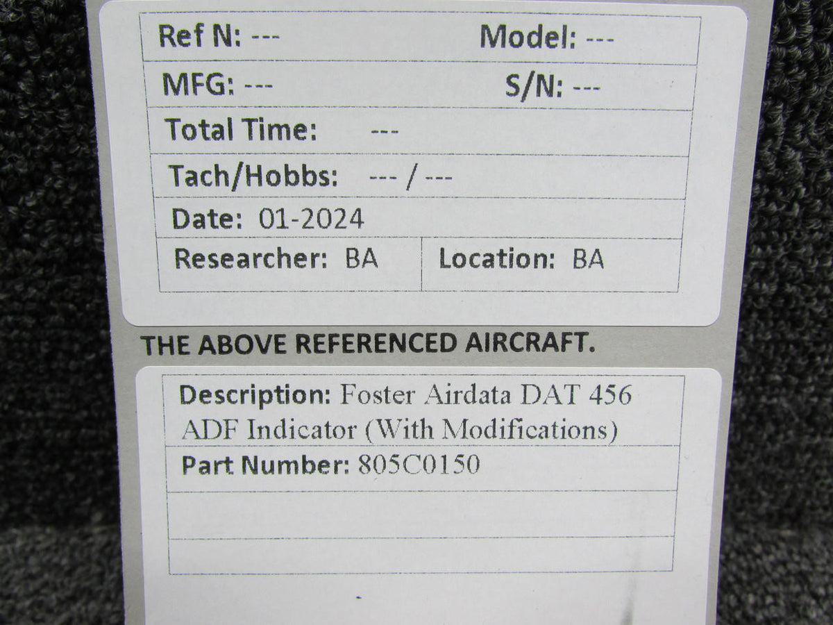 Foster 805C0150 Foster Airdata DAT-456 ADF Indicator with Modifications