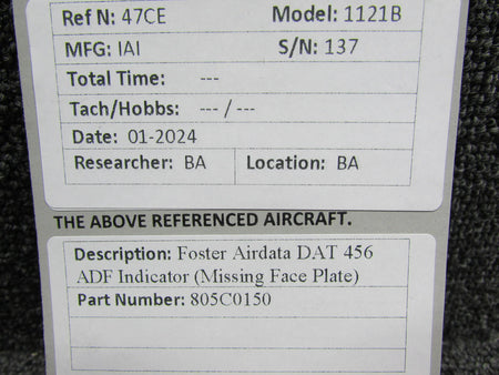 Foster 805C0150 Foster Airdata DAT 456 ADF Indicator (Minus Face Plate)