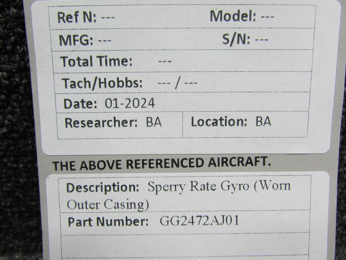 Sperry GG2472AJ01 Sperry Rate Gyro (Worn Outer Casing)