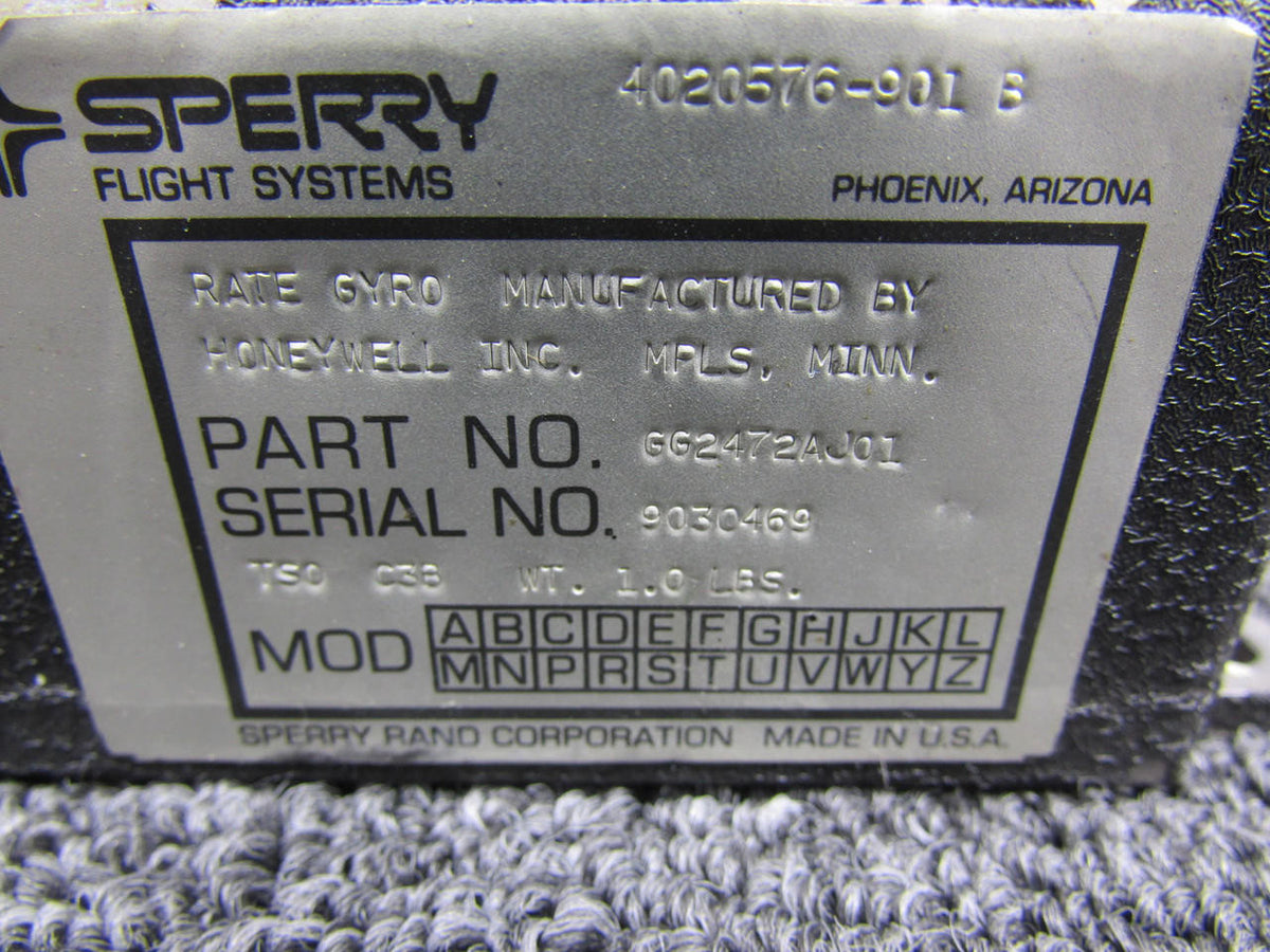 Sperry GG2472AJ01 Sperry Rate Gyro (Worn Outer Casing)