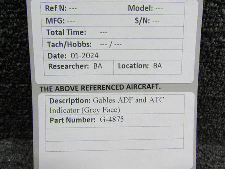 Gables G-4875 Gables ADF and ATC Indicator (Grey Face)