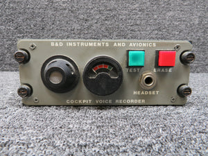 25001-00312 B&D Instruments Cockpit Voice Recorder Control Unit (18VDC)