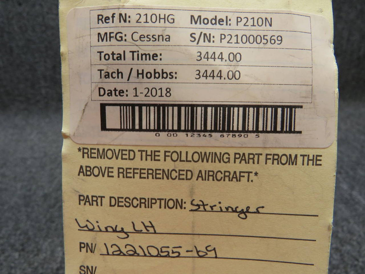 1221055-69 Cessna P210N Stringer Wing LH BAS Part Sales | Airplane Parts
