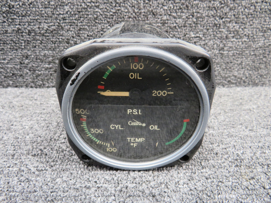 22-804-016 Garwin Tri Engine Gauge with Painted Face (Broken Casing)