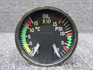 397-02844 (Alt: 45AS86825-7) Edison Dual Pressure and Temp Indicator (Worn Face)
