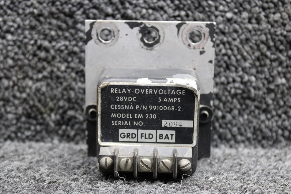 9910068-2 Cessna 310K EM230 Overvoltage Relay (28V, 5A)