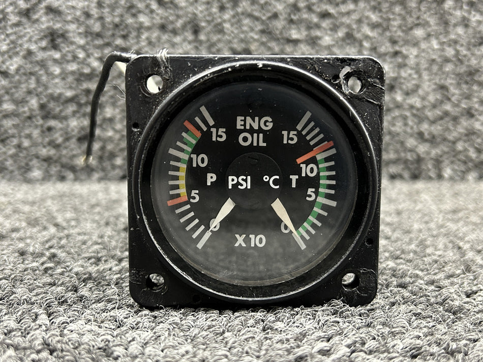 9009-3009 (Alt: 206-075-187-3) Insco Engine Oil Temp, Pressure Gauge (Lighted)