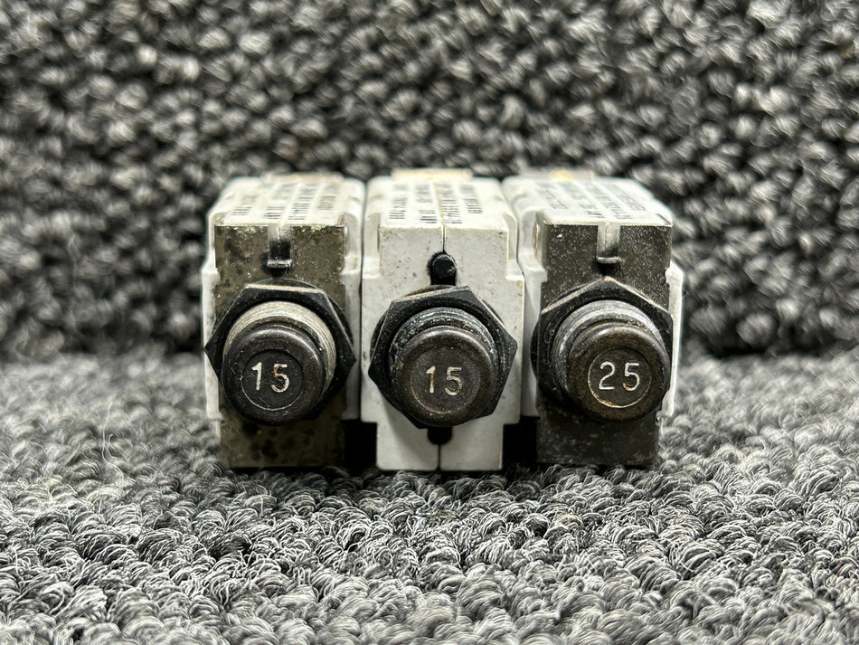 MS25244-15, MS25244-25 Mechanical Products Push to Reset Circuit Breaker Set