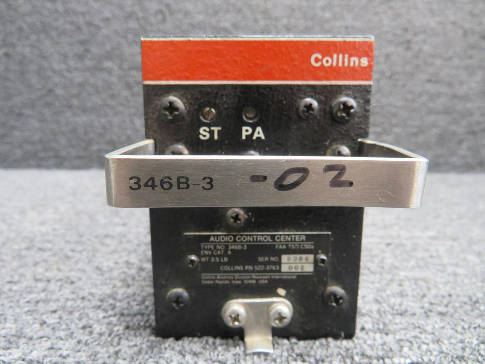522-3763-002 Collins 346B-3-02 Audio Control Center with Mods