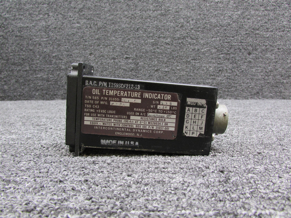 31655-012 Intercontinental Oil Temperature Indicator (Range: -50 to 150 C) (5V)