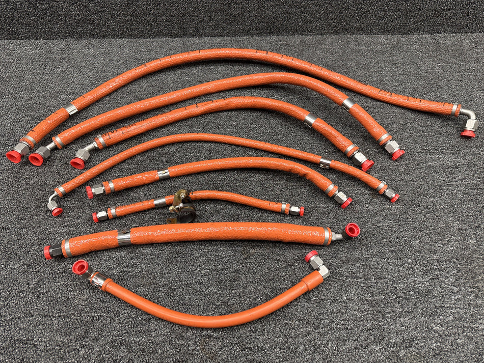 124F003-8CR-0244, 124F001-6CR-0180 Stratoflex Hose Set of 9