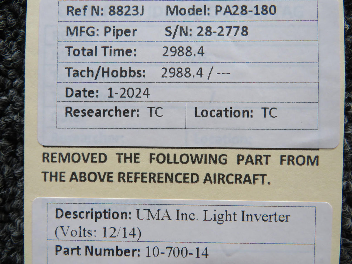 UMA 10-700-14 UMA Inc. Light Inverter (Volts: 12/14)