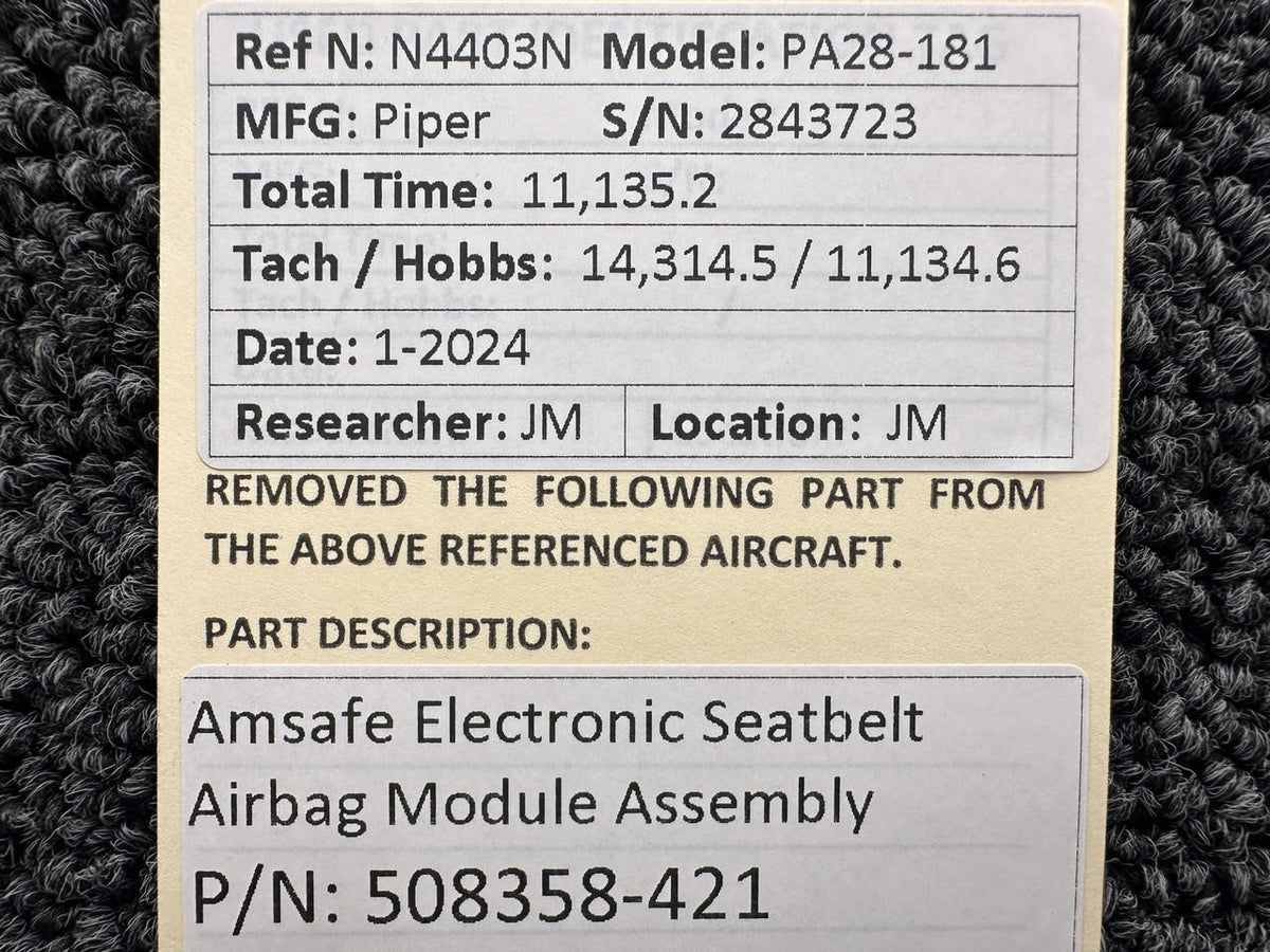 AmSafe 508358-421 Amsafe Electronic Seatbelt Inflator Module Assembly