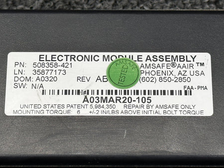 AmSafe 508358-421 Amsafe Electronic Seatbelt Inflator Module Assembly