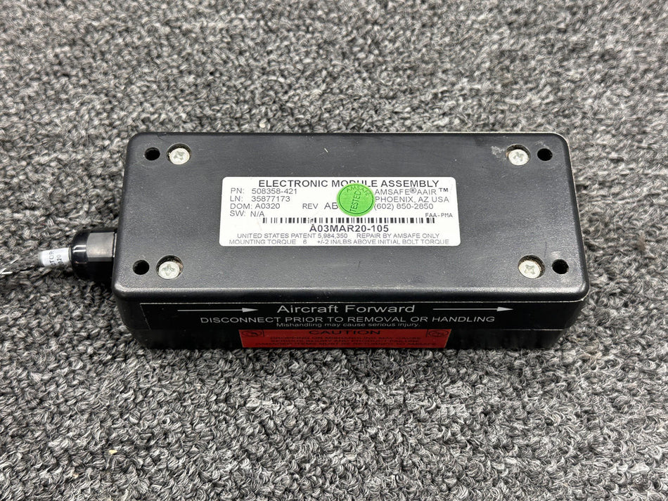 AmSafe 508358-421 Amsafe Electronic Seatbelt Inflator Module Assembly