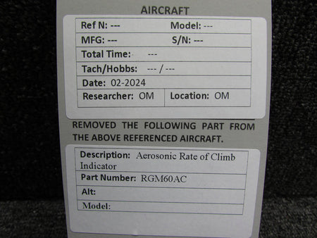 Aerosonic RGM60AC Aerosonic Rate of Climb Indicator