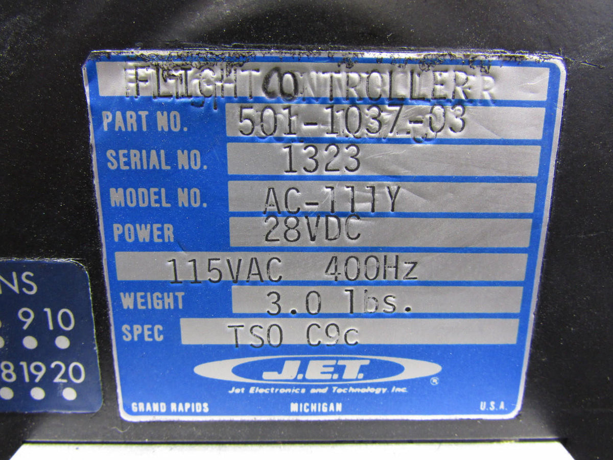 J.E.T 501-1037-03 J.E.T AC-111Y Flight Controller with Modifications (28VDC)