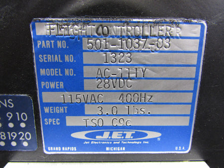 J.E.T 501-1037-03 J.E.T AC-111Y Flight Controller with Modifications (28VDC)