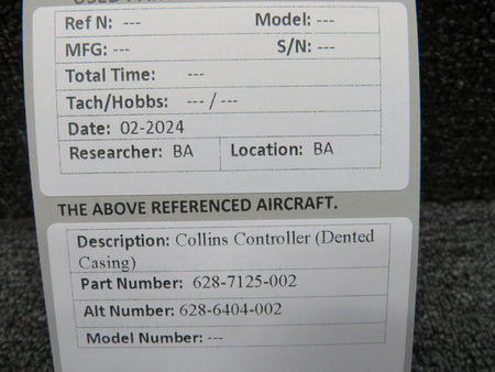 Collins 628-7125-002 (Alt: 628-6404-002) Collins Controller (Dented Casing)