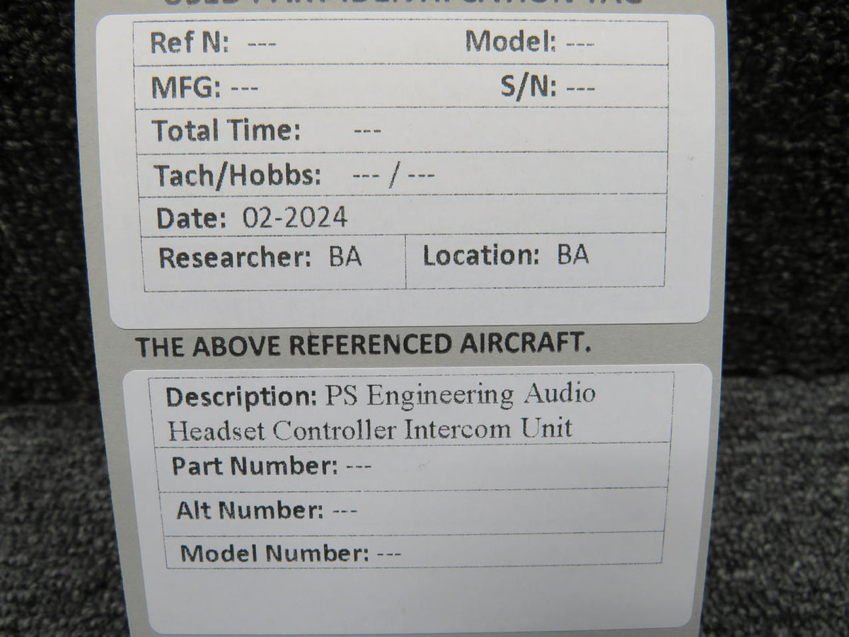 Instruments and Flight Research PS Engineering Audio Headset Controller Intercom Unit