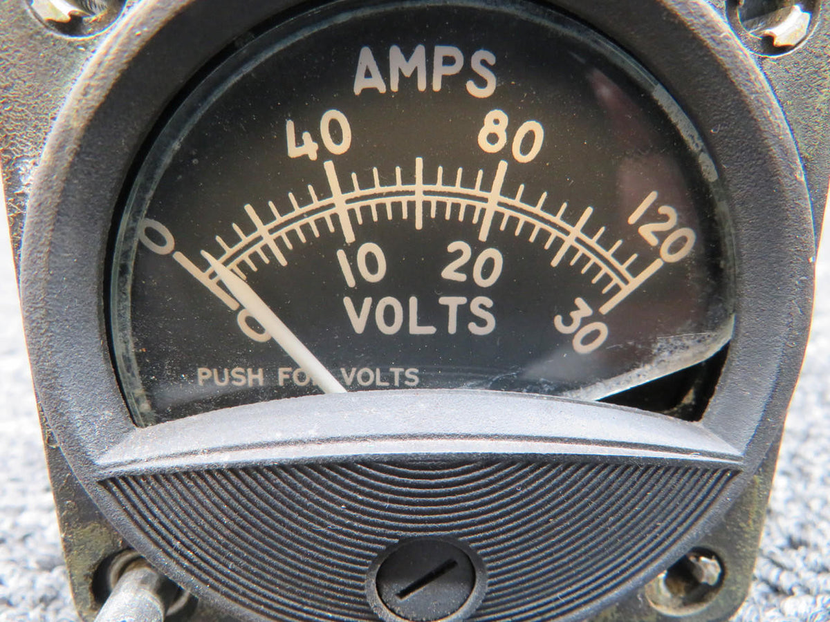 Aero Commander 2850174 Aero Commander 560-F Amps Indicator (Worn Knob and Loose Face Plate)