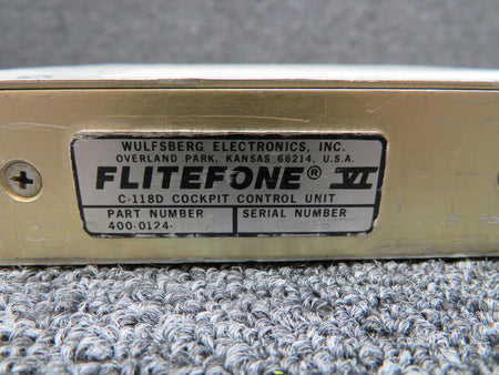 wulfsberg 400-0124-002 Wulfsberg Electronics C-118D Flitefone VI Cockpit Control Unit