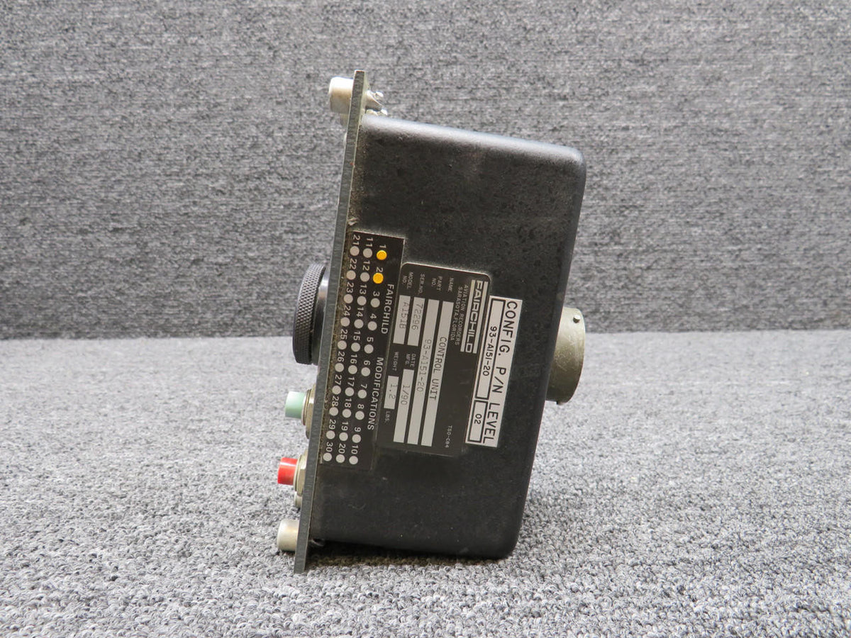 Fairchild Aviation 93-A151-20 Fairchild A151B Voice Recorder Control Unit with Mods (Worn Face)