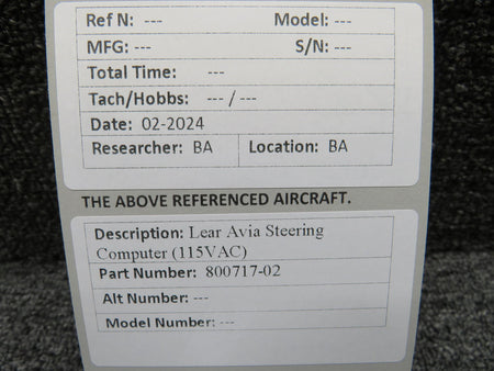 LEAR 800717-02 Lear Avia Steering Computer (115VAC)