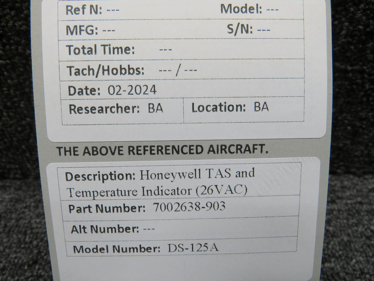 Honeywell 7002638-903 Honeywell DS-125A TAS and Temperature Indicator (26VAC)