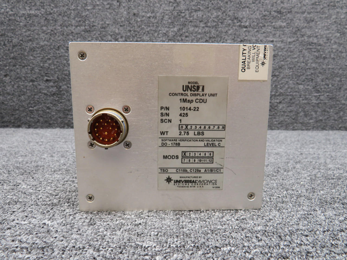 Universal Avionics Corp. 1014-22 Universal Avionics UNS1 Control Display Unit with Mods (Worn Face)