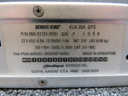 Bendix 066-01151-0101 (Alt: 066-01151-0101R-2) Bendix KLN-35A GPS (27.5V)